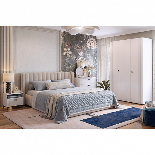 Кровать Ева 160х200 галька (велюр)