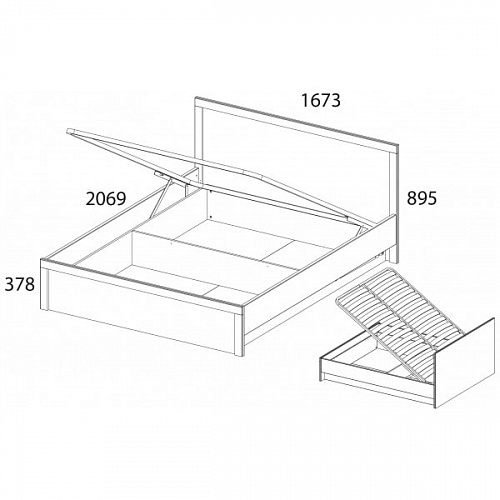 Кровать с подъемным механизмом JAZZ 160 Каштан найроби