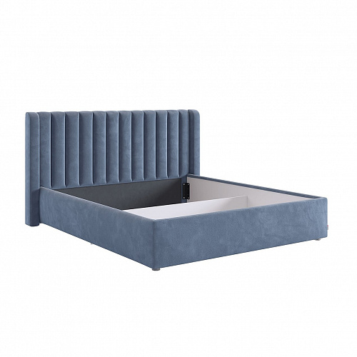 Кровать с подъемным механизмом Ева 160х200 топаз (велюр)