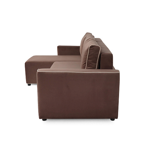 Угловой диван Некст Мора темно-коричневый/бежевый