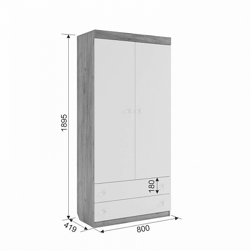 Набор детской мебели Форсаж К2 дуб крафт золотой/белый