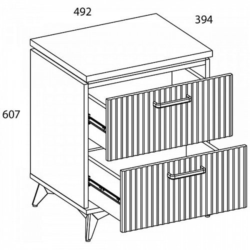 Тумба прикроватная VINATI 2S ПЕРСИДСКИЙ ЖЕМЧУГ/АМАРОК