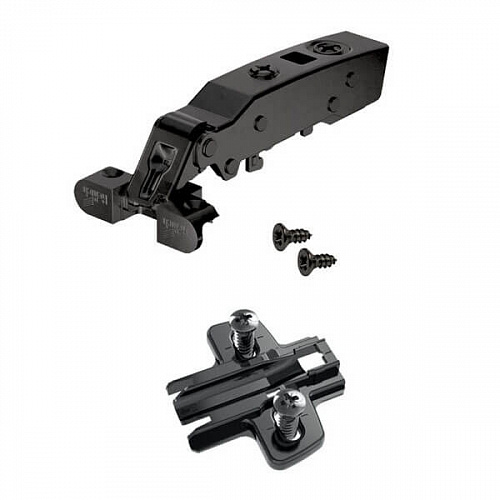 Петля д/узк.ал.проф.Sensys8638iAluTA32 накл.95*,с демпф.черный обсидиан с монтаж.планкой