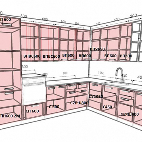 Кухонный гарнитур Ройс 3600х2500 Графит софт/Белый софт