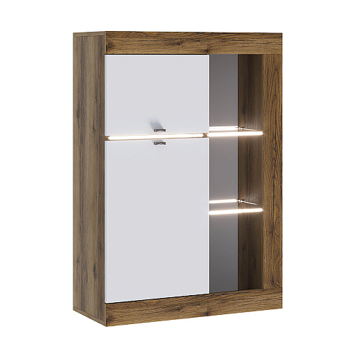 Гостиная ПРАГА №1 Дуб делано/Белый гладкий