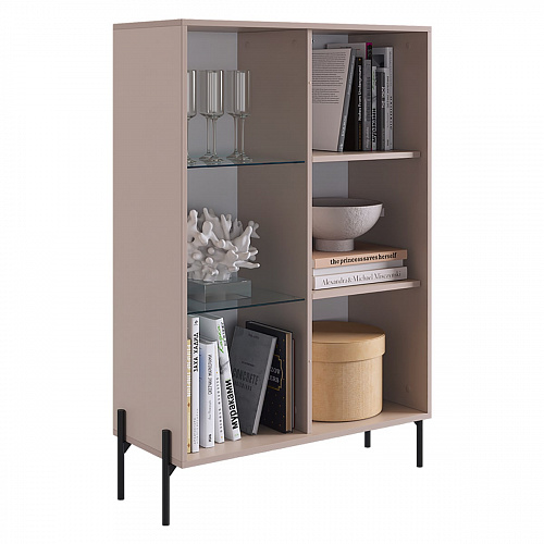 Комод Доминика со стеклом кашемир/дуб крафт золотой