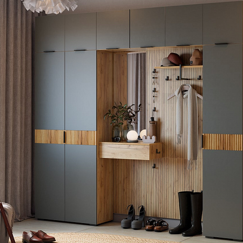 Прихожая К12 дуб крафт золотой/графит