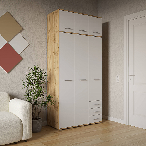 Шкаф НК FUN ШК-3Д Дуб вотан/Белый