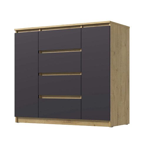 Комод ВЕГА Люкс 2Д-4Я Дуб Вотан/Графит