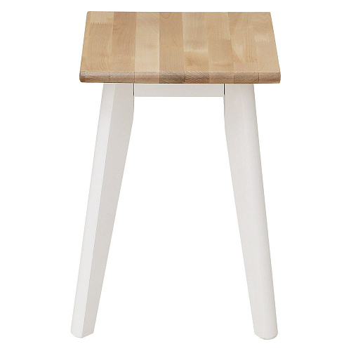 Табурет Квадратный ИДЕЯ массив Бесцветный (Лак)/СНЕГ