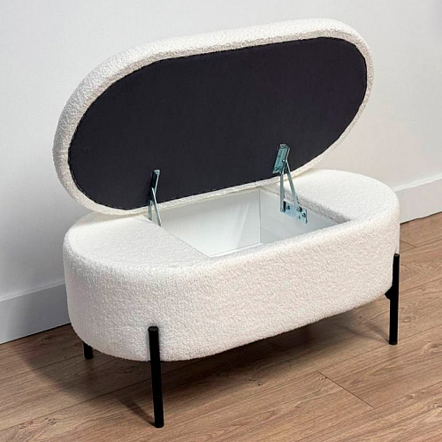 Пуф Барни белый (плюш)