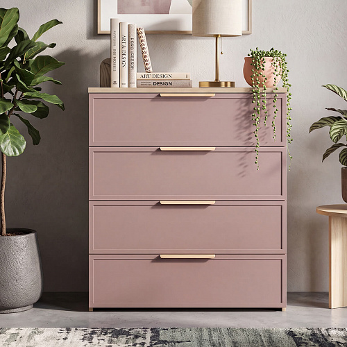 Комод с 4 ящиками Эмили Дуб натуральный светлый/Форте Капри