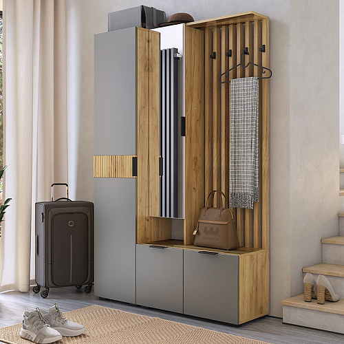 Шкаф однодверный Бери дуб крафт золотой/графит