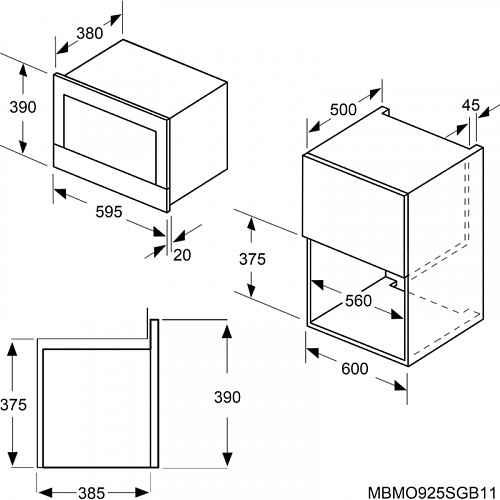 Встраиваемая микроволновая печь MAUNFELD MBMO925SGB11