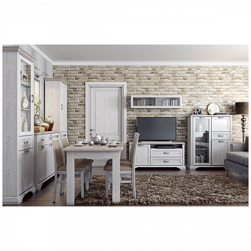 Стол обеденный раздвижной MONAKO Сосна винтаж/дуб анкона