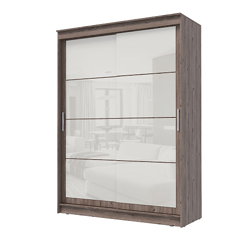 Шкаф-купе ГРАНД 1 1,6 Дуб горный/Лакобель белый