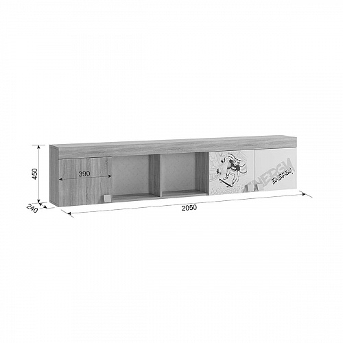 Полка Энерджи дуб сонома/белый