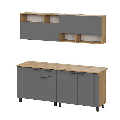 Кухня Монако 2,0 Дуб Золотой/Графит/Дуб Вотан