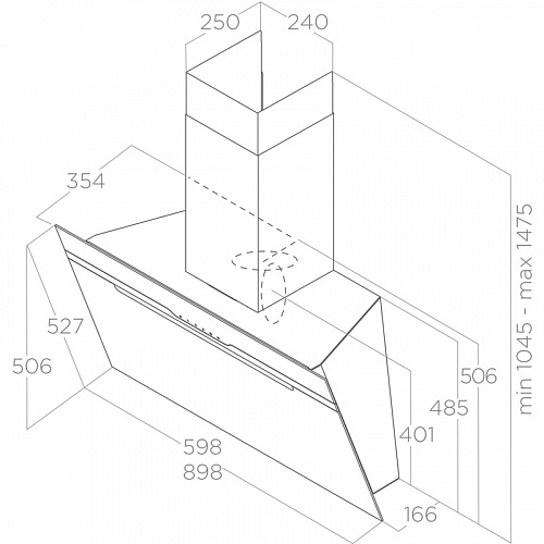 Вытяжка ELICA MAJESTIC @ WH/A/90-PRF0124236B
