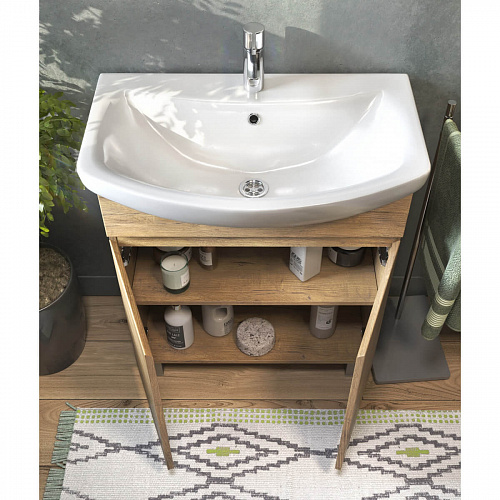 Тумба под раковину Wing 700-2-0 дуб золотой с умывальником