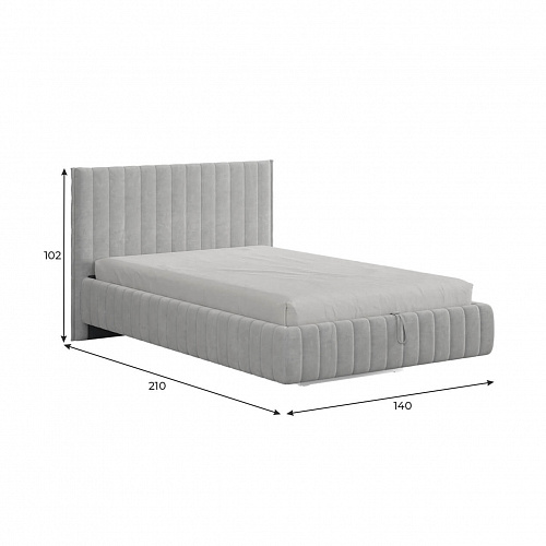 Кровать с подъемным механизмом Твикс 120х200 латте (велюр)