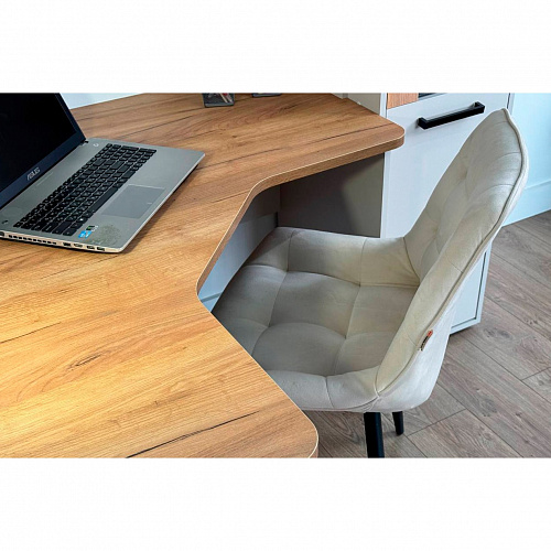 Стол компьютерный Лайт-2 1200 угловой кашемир/дуб крафт золотой