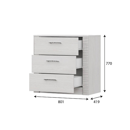 Комод 3 ящика Гамма 20 Ясень анкор светлый/ Сандал светлый