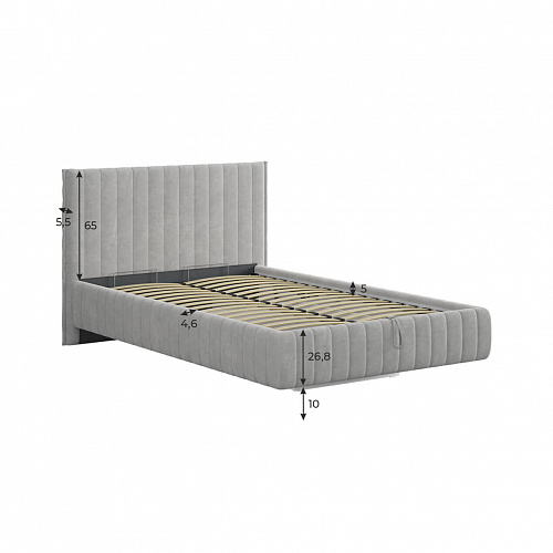 Кровать с подъемным механизмом Твикс 120х200 галька (велюр)