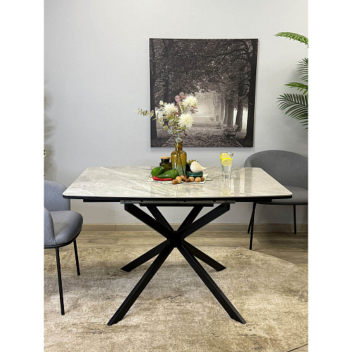 Стол обеденный Kenner BR1200 черный/керамика ITALIAN MIDDLE GRAY