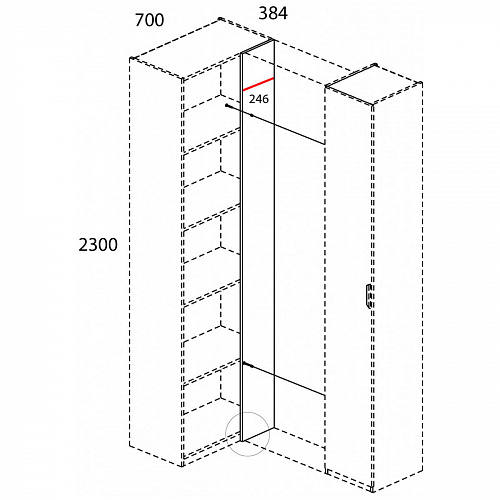 Шкаф MODERN 1D/K70 Z Персидский жемчуг