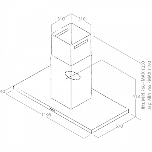 Вытяжки Elica THIN ISLAND IX/A/120-PRF0144973