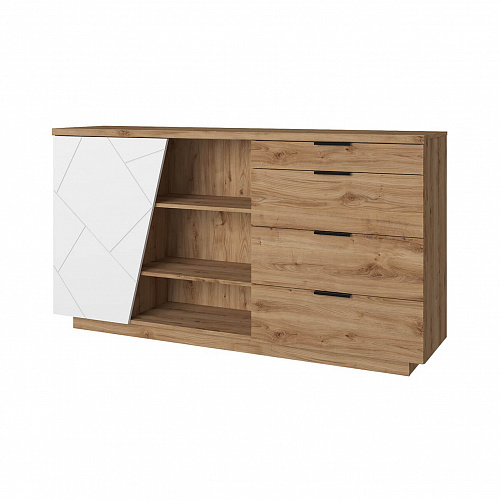 Комод KAYLAS 1D4S3N Дуб наварра/Эко джелато