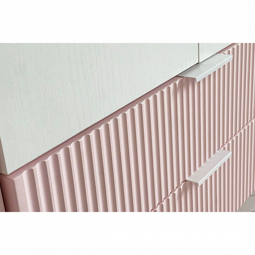 Шкаф двухдверный Зефир 120.01 белое дерево/пудра розовая (эмаль)