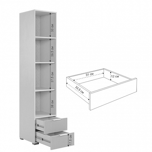 Набор детской мебели Зефир К1 белое дерево/белый муар/пудра розовая (эмаль)