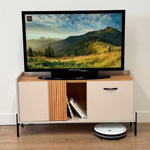 Тумба ТВ Доминика кашемир/дуб крафт золотой