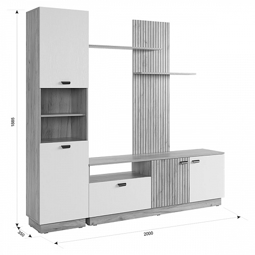 Гостиная Моди К1 дуб крафт золотой/белое дерево