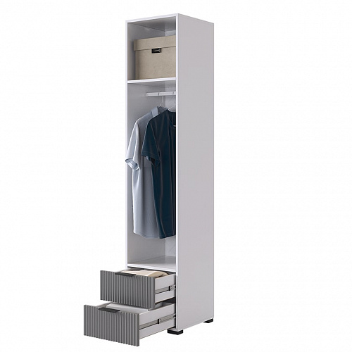 Шкаф однодверный Зефир 107.01 белое дерево/серый (эмаль)