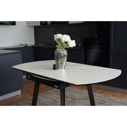 Стол обеденный керамический Раунд Белый