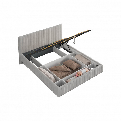 Кровать с подъемным механизмом Твикс 160х200 галька (велюр)