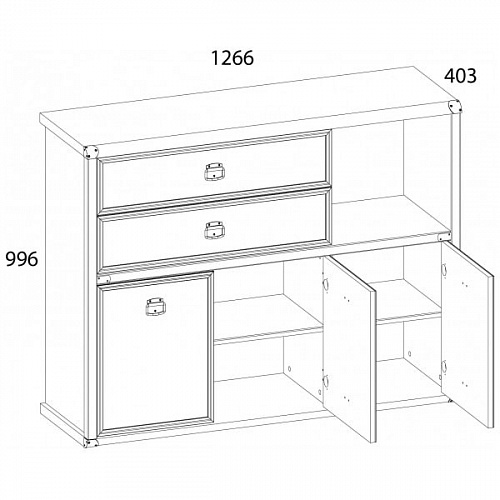 Тумба 3D2SN MAGELLAN Сосна винтаж