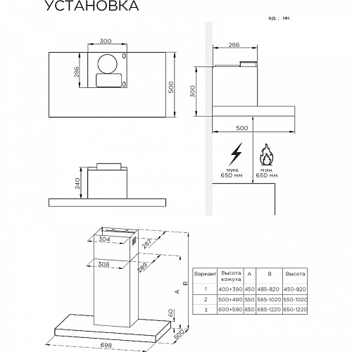 Наклонная вытяжка MIDEA MH60C668GW