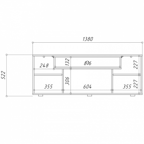 Тумба ТВ НК Ralf Черный/Белый глянец