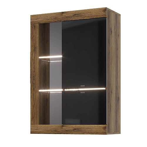 Гостиная ПРАГА №4 Дуб делано/Черный глянец