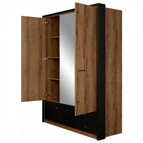 Шкаф 3DG2S Z JAGGER Дуб монастырский /Черный