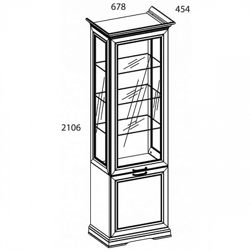 Шкаф-витрина 1V1D SEVILLA Белый