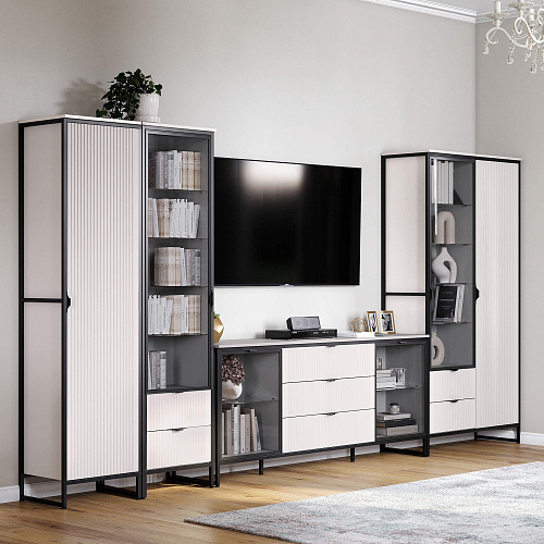 Шкаф Нора 1 дверь и 2 ящика гостиная Персидский жемчуг