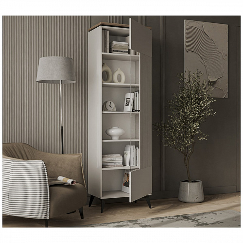 Шкаф с витриной VINATI 1V ПЕРСИДСКИЙ ЖЕМЧУГ/АМАРОК