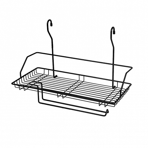 Полка с держателем под бумажные полотенца черная