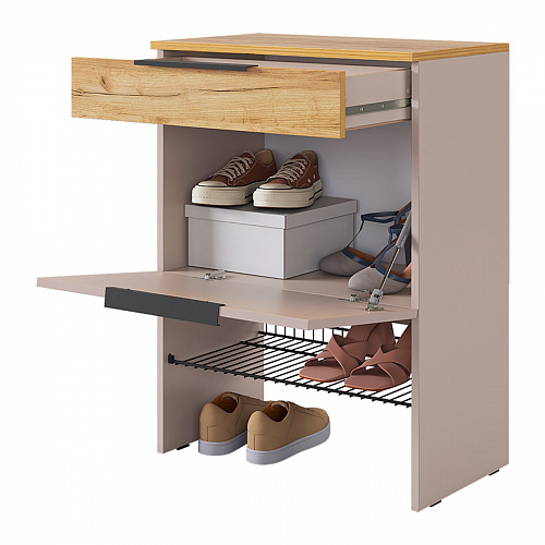 Обувница Баско кашемир/дуб крафт золотой