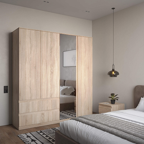 Шкаф НК STERN ШКЯ-4 с зеркалом Дуб сонома